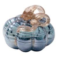 Blue Lines Glass Pumpkin, 4"