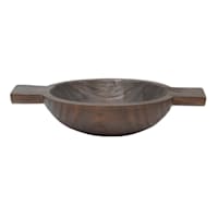 Natural Wood Bowl with Handle, 12"
