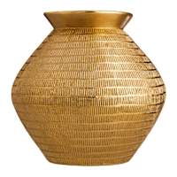 Gold Resin Vase, 9"