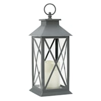 Blue Grey LED Lantern, 12"