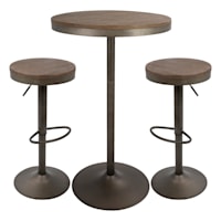 Dakota 3-Piece Antique Dining Table Set, Bronze