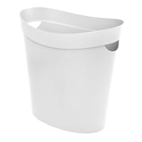 Ezy Storage White Oval Wastebasket, 12l