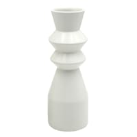 Found & Fable White Spindle Ceramic Vase, 10"