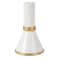 Grace Mitchel White & Gold Taper Candle Holder, 6"