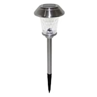 5-Lumen Solar Silver Dotted Glass Pathway Light