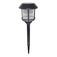 8-Lumen Solar Black Caged Pathway Light