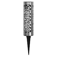 Solar Silver Laser Cut Bollard Pathway Light