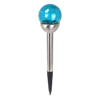 Solar Blue Crackle Small Globe Pathway Light