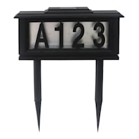 Solar Black Address Light Lawn Stake