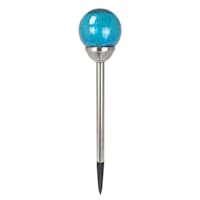 Solar Blue Crackle Large Globe Pathway Light