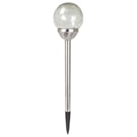 Solar Clear Crackle Large Globe Pathway Light