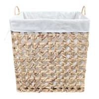 Woven Water Hyacinth Wicker Laundry Hamper, Medium
