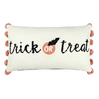 Trick or Treat Halloween Throw Pillow with Tassels, 14x24