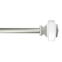 Tyson 3/4" Clear & Nickel Square Curtain Rod, 48-84"
