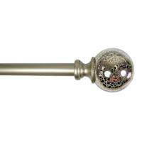 Laurel 3/4" Nickel Mercury Glass Ball Curtain Rod, 84-120"
