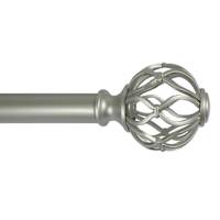 Winslow 1" Nickel Cage Curtain Rod, 18-36"