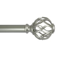 Winslow 1" Nickel Cage Curtain Rod, 72-120"