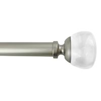Preston 1" Clear & Silver Round Curtain Rod, 18-36"