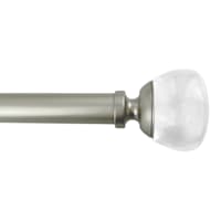 Preston 1" Clear & Silver Round Curtain Rod, 37-72"