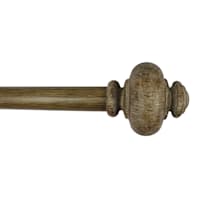 Atlanta 1" Wood Finish Urn Style Curtain Rod, 72-120"