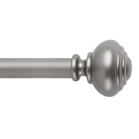 1" Pewter Knob Curtain Rod, 36-72"