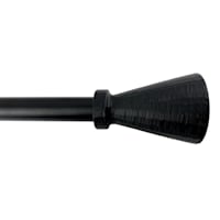1" Black Textured Cone Curtain Rod, 18-36"