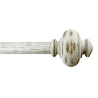 Atlanta 1" White Wood Urn Style Curtain Rod, 18-36"