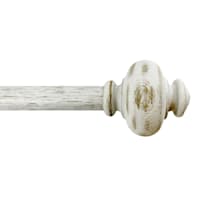 Atlanta 1" White Wood Urn Style Curtain Rod, 36-72"