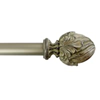 1" Bronze Leaf Cone Curtain Rod, 18-36"