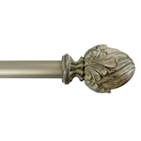 1" Bronze Leaf Cone Curtain Rod, 72-120"