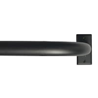 7/8" Black Room Darkening French Curtain Rod, 34-112"