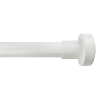 1" White Tension Curtain Rod, 35-84"
