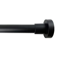 1" Black Tension Curtain Rod, 35-84"