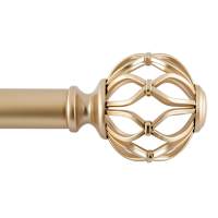 Snugset 1" Brass Cage Curtain Rod, 60-120"