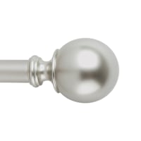 Snugset 1" Nickel Ball No-Tool Curtain Rod, 60-120"