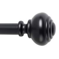 Snugset 1" Black Knob No-Tool Curtain Rod, 18-60"