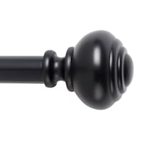 Snugset 1" Black Knob No-Tool Curtain Rod, 60-120"