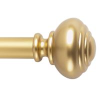 Snugset 1" Brass Knob No-Tool Curtain Rod, 60-120"