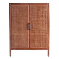Honeybloom Wooden & Rattan Door Cabinet