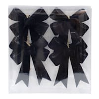 Laila Ali 4-Count Black Fabric Bow Ornaments