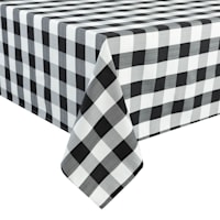 Black Buffalo Check Tablecloth, 60x84
