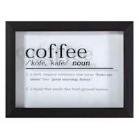 Coffee Definition Block Sign, 8x6