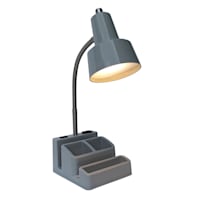 Grey Task Lamp with Organizer, 15"