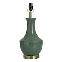 Grace Mitchell Green Urn Ceramic Medium Table Lamp Base, 18"