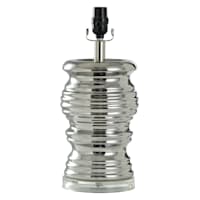 Laila Ali Silver Chrome Rippled Ceramic Lamp, 16"