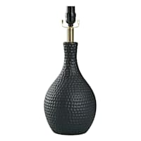 Black Dimpled Ceramic Medium Table Lamp Base, 18.5"