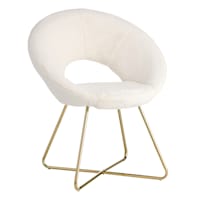 Felicity Faux Fur Accent Chair, Cream