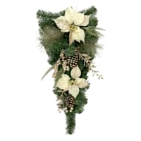 Champagne Poinsettia & Acorn Swag, 26"
