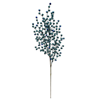 Blue Glittered Berry Stem, 35"