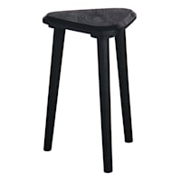 Found & Fable Triangle Rustic Black Wood Side Table